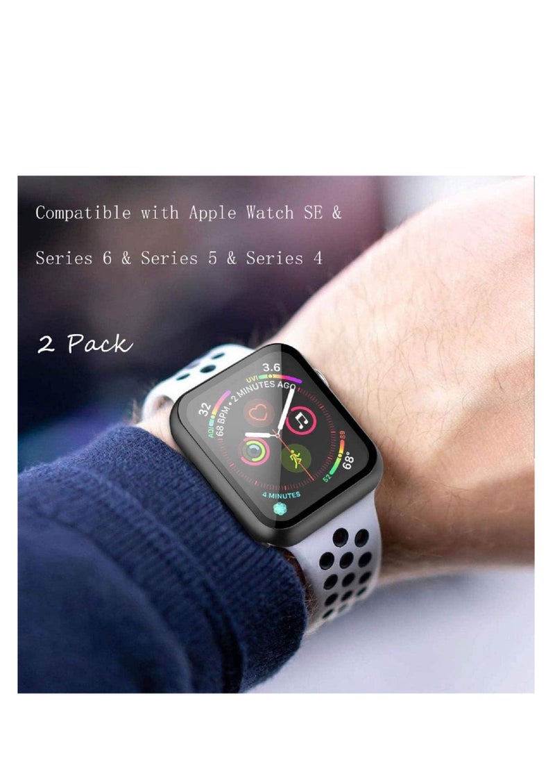 Screen Case Protector Compatible With Apple Watch Series 4 Series 5 Series 6 Series Se 44mm - Black - Image 3