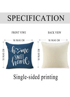 KASTWAVE Pillow Covers 18x18 Set of 4, Blue Geometric Throw Pillow Covers - Decorative Couch Pillow Cover for Sofa, Cushion Case Outdoor Home Decoration 45x45cm  - Image 2