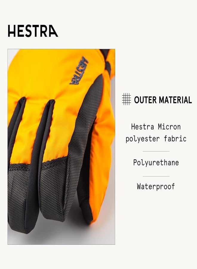Hestra Gauntlet CZone Junior Glove (Youth 4-14yrs) | Waterproof, Insulated Kids Gloves for Winter, Skiing, Snowboarding - Orange/Graphite - 3 - Image 2
