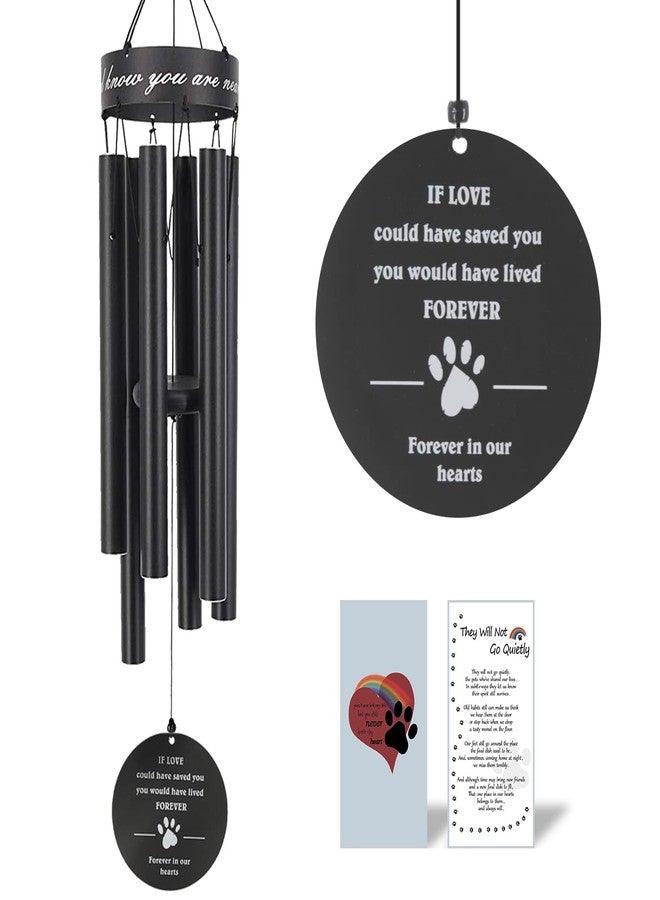 ASTARIN Pet Memorial Wind Chime, 30 Inches Paw Print Pet Remembrance Gift to Honor and Remember a Dog, Cat, or Other Pet, Premium Metal Wind Chime, Black - Image 1