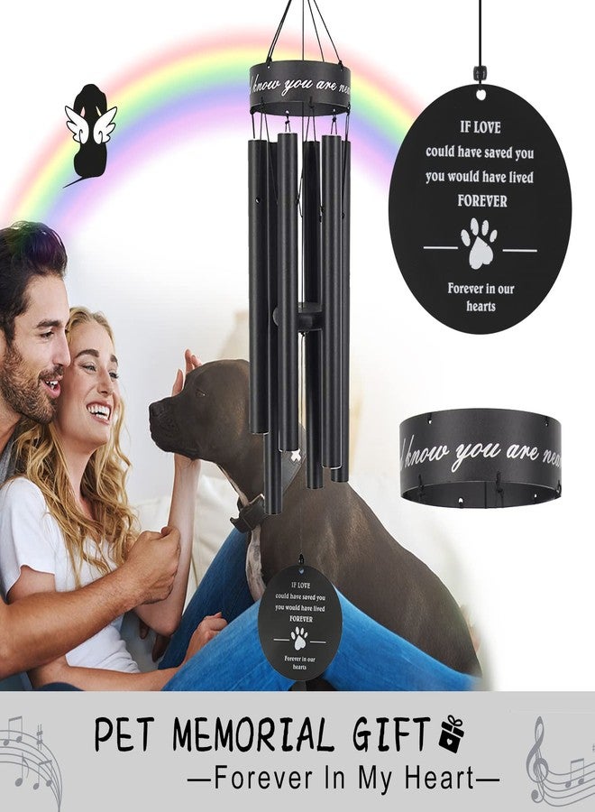 ASTARIN Pet Memorial Wind Chime, 30 Inches Paw Print Pet Remembrance Gift to Honor and Remember a Dog, Cat, or Other Pet, Premium Metal Wind Chime, Black - Image 2