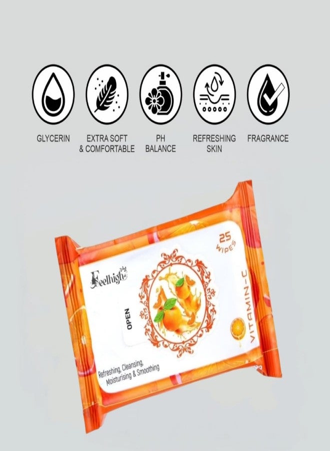 FEELHIGH مناديل فيلهاي لإزالة المكياج والوجه، عبوة من 3 مناديل، مناديل وجه فردية لطيفة مع خلاصة الصويا الغنية بالرطوبة للمساعدة في جعل بشرتك تبدو مشرقة، تركيبة مضادة للحساسية (متوسط، فراولة + صبار + فيتامين ج) - Image 4