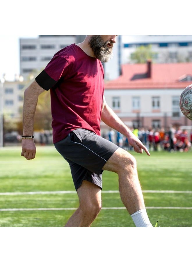 Styquenzer 7x33 CM/2.75x13 Inch 3 PCS Captain Armbands, Black Elastic Arm Band Adjustable Leader Armband Team Sport Armband Soccer Armband Memorial Armband Funeral Mourning Band for Volleyball Basketball Team - Image 5