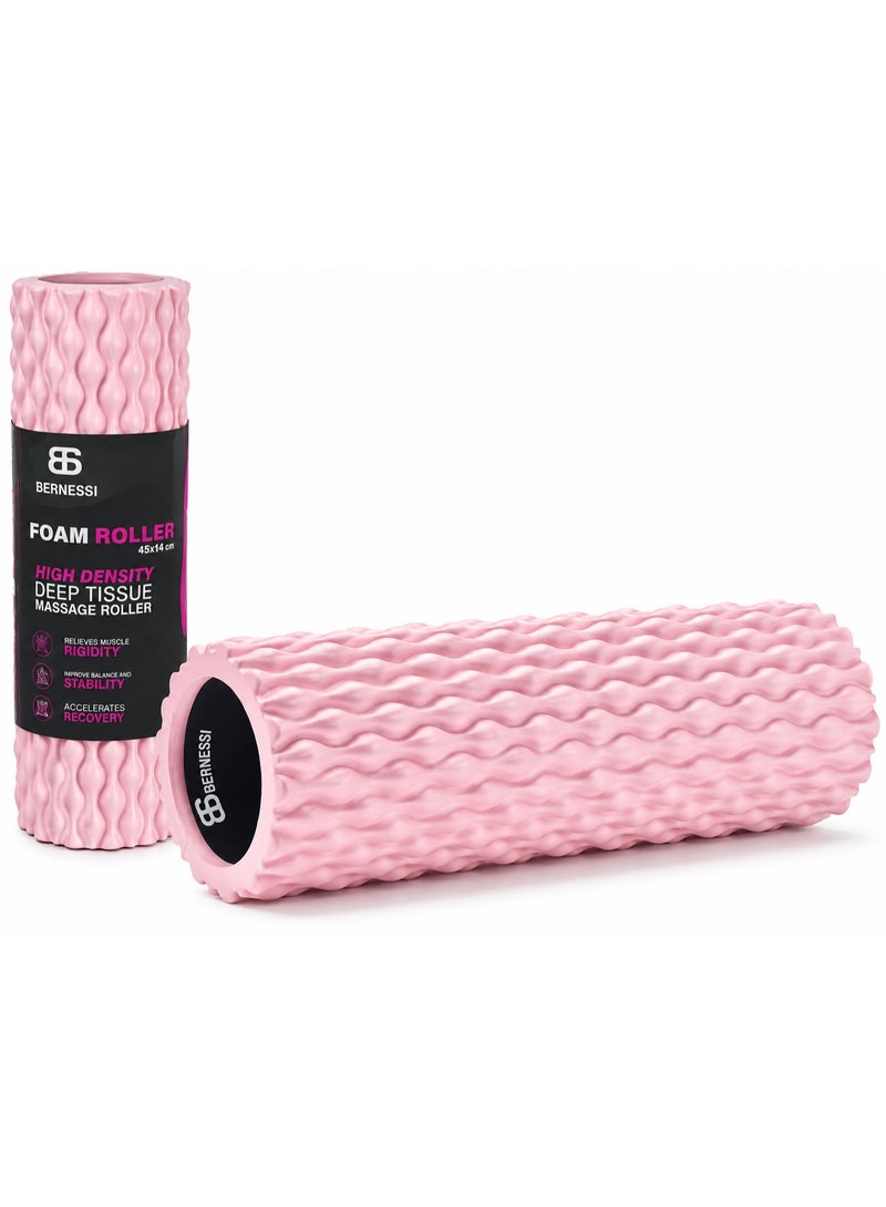 Bernessi 45*14cm Foam Roller for Exercises & Massage, Multi-Density Fitness GYM Styrofoam Rolling Foam Roller for Back Legs Body Deep Tissue Muscle Recovery Relieves Pain Physical Therapy Streching - Image 1