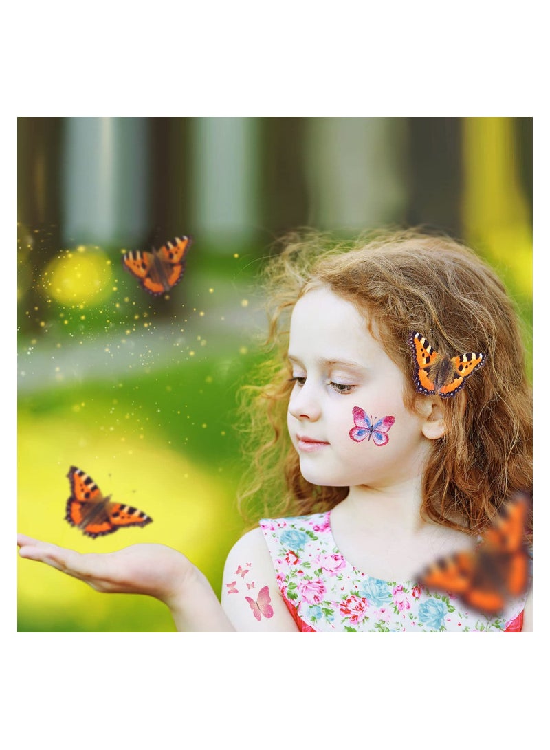 SOLARAE 130 Styles Butterfly Glitter Tattoos for Kids Butterfly Stickers Temporary Tattoos for Girls Party Bag Fillers Birthday Decorations Butterfly Gifts Ornaments for Party Supplies Favours - Image 2