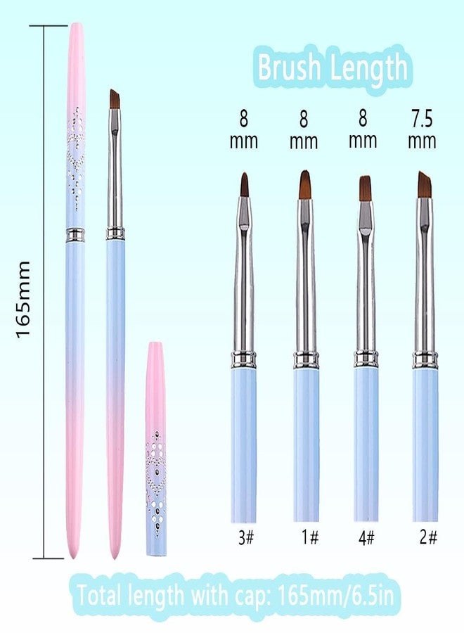 Ruby Face Rubyface Nail Art Brushes,5 Pcs Round&Angled Nail Brushes for on the Cuticles, Nail Brush, Finger nail Brushes for Nail Art and Designs - Image 4