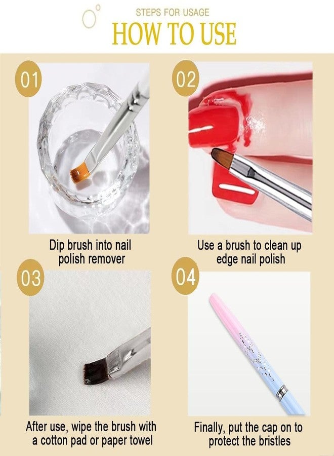 Ruby Face Rubyface Nail Art Brushes,5 Pcs Round&Angled Nail Brushes for on the Cuticles, Nail Brush, Finger nail Brushes for Nail Art and Designs - Image 5