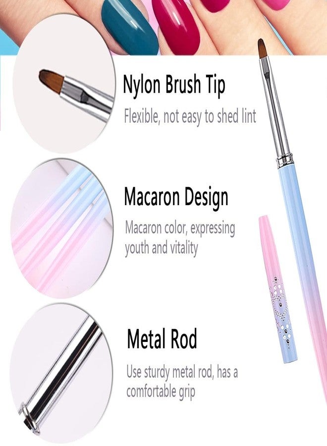 Ruby Face Rubyface Nail Art Brushes,5 Pcs Round&Angled Nail Brushes for on the Cuticles, Nail Brush, Finger nail Brushes for Nail Art and Designs - Image 3