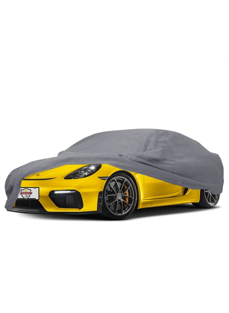 Zipporah All Weather Premium Lightweight 6-Layers Protective Car Cover 210T Compatible for 2018-2025 Porsche 718 Cayman with Left Driver Side Door Zipper, Security Lock and Mirror Pockets - Image 1