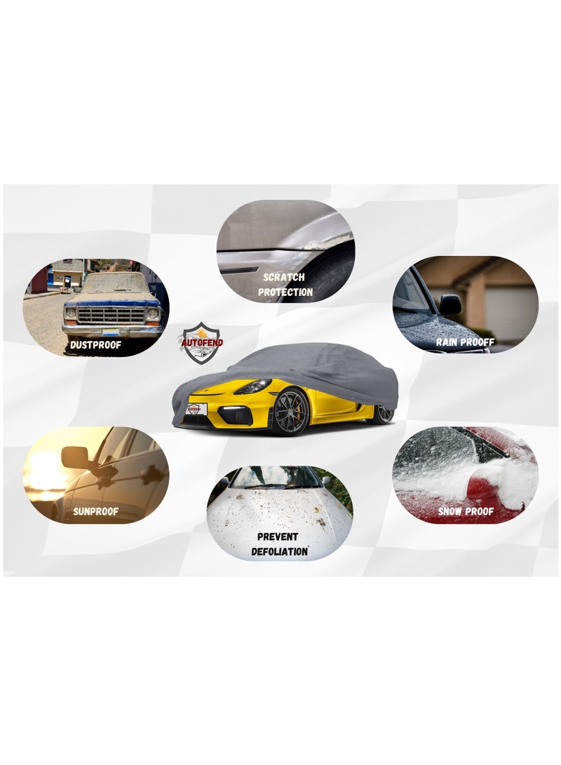 Zipporah All Weather Premium Lightweight 6-Layers Protective Car Cover 210T Compatible for 2018-2025 Porsche 718 Cayman with Left Driver Side Door Zipper, Security Lock and Mirror Pockets - Image 5