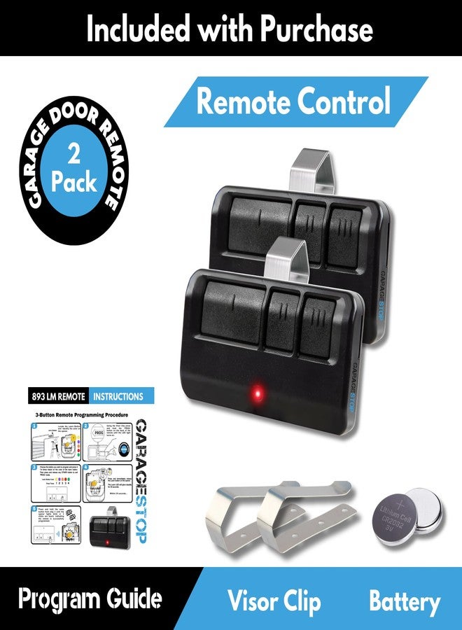 GARAGE STOP جهاز تحكم عن بعد لفتح أبواب الجراج من Garage Stop، إصدار محدود أسود، قطعتان، طراز 893LM و893Max، متوافق مع أجهزة Chamberlain وCraftsman وLiftmaster، يعمل بنظام النقر، من عام 1993 حتى الآن. - Image 5