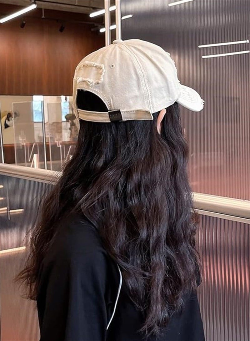 Captaintech Unisex Baseball Cap 2 Pack Golf Hats Cotton Dad Hat Classic Adjustable Size Unconstructed Plain Hat Vintage Washed Look Baseball Cap for Men - Image 2