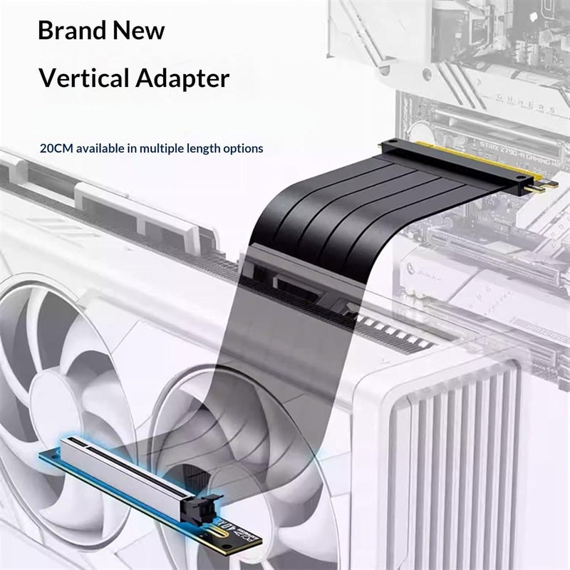 ordinarYone PCIe3.0/Pcie4.0 X16 Vertical GPU Extension Cable Fast Data Transfer and Flexible Graphics Card Positioning in Case - Image 5