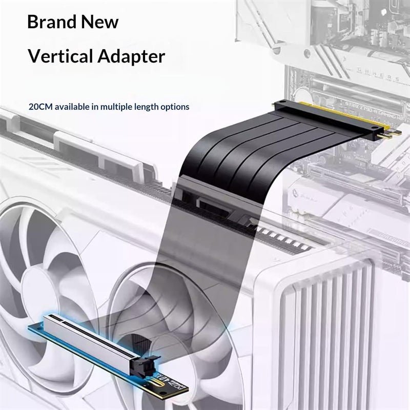 ordinarYone PCIe3.0/Pcie4.0 X16 Vertical GPU Extension Cable Fast Data Transfer and Flexible Graphics Card Positioning in Case - Image 3