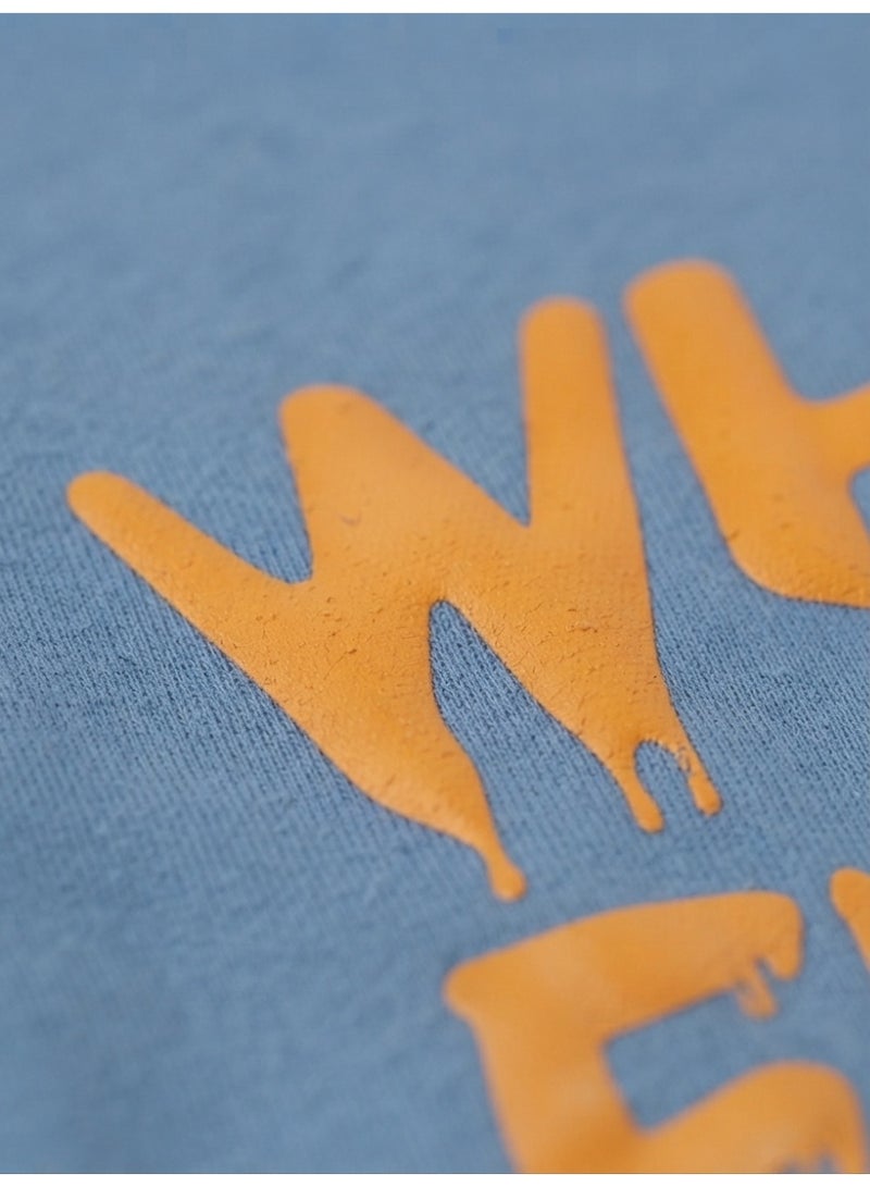 LOUD UNIVERSE Ladie's Soft Blue Cropped T-Shirt with "WHATEVER" Print - Image 4