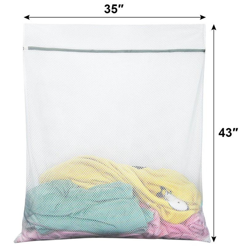 Vivifying Mesh Laundry Bags, 2 Pack XXXL Extra Large Honeycomb Laundry Bags with Zipper for Washing Machine, Coats, Stuffed Toys, Blanket, Sweater, Delicates Clothes - Image 2