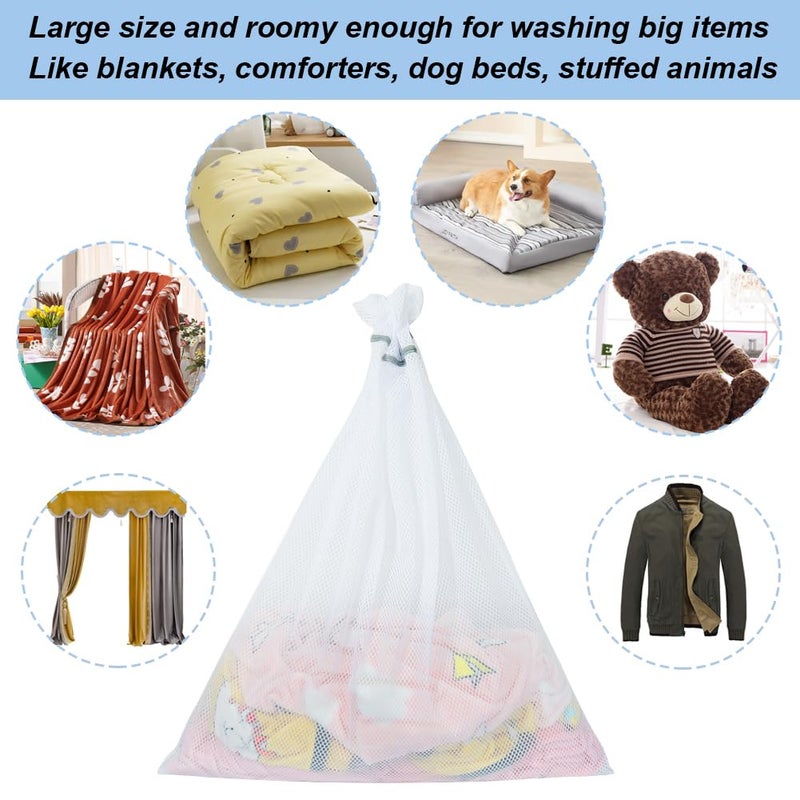 Vivifying Mesh Laundry Bags, 2 Pack XXXL Extra Large Honeycomb Laundry Bags with Zipper for Washing Machine, Coats, Stuffed Toys, Blanket, Sweater, Delicates Clothes - Image 4
