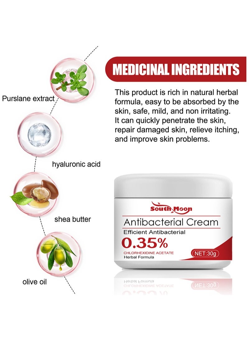 SOUTH MOON - Psoriasis Relief Cream with 0.35% Chlorhexidine Acetate, Herbal Formula Antibacterial Cream Full Body Psoriasis Moisturizer Natural Repair Antibacterial Soothing Exfoliating Rough Skin Care - Image 1