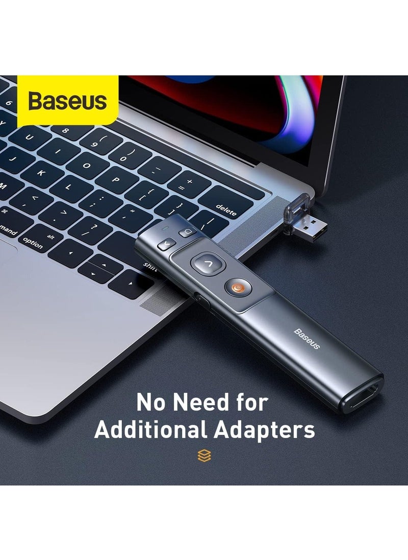 Baseus Baseus Wireless Presenter Pen 2.4Ghz  USB/Type-C Bluetooth ReceiverAdapter Handheld Remote Control Pointer Red Pen PPT Power Point Presentation Pointer  - Image 3