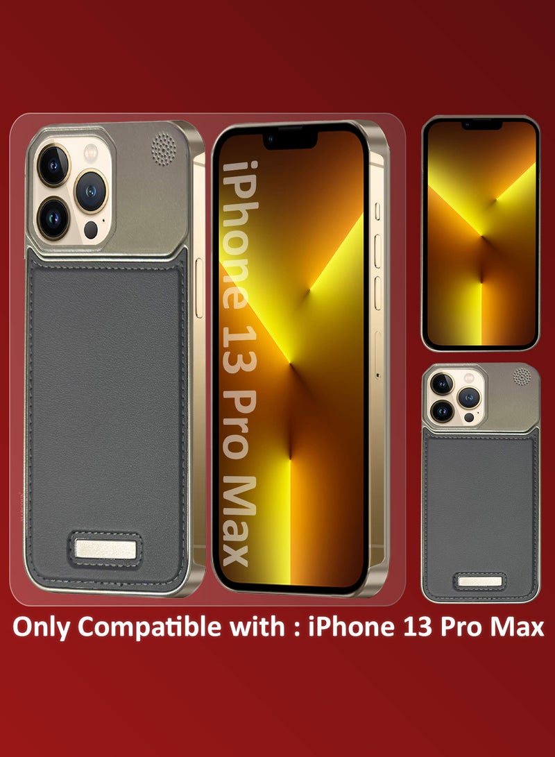 CATANES iPhone 13 Pro Max Case Leather Metal Design, Slim Lightweight Minimalist Cover - Image 2
