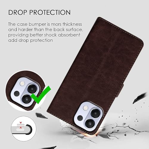 Casotec Flip Cover Back Case for Oppo K13 5G | Premium Leather Finish | Inbuilt Pockets & Stand | Flip Cover Back Case for Oppo K13 5G (Coffee) - Image 3