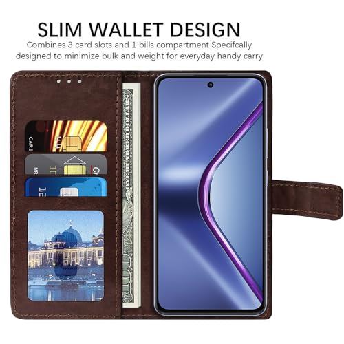 Casotec Flip Cover Back Case for Oppo K13 5G | Premium Leather Finish | Inbuilt Pockets & Stand | Flip Cover Back Case for Oppo K13 5G (Coffee) - Image 4