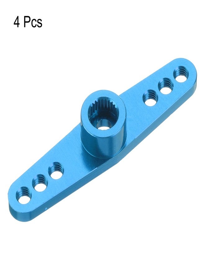 MECCANIXITY 4 Pcs Aluminum Servo Horn 25T Servo Horn Steering Double Arms 47mm Length Sky Blue Suitable for DIY RC Car/Boat/Airplanes Boat Model Accessories - Image 3