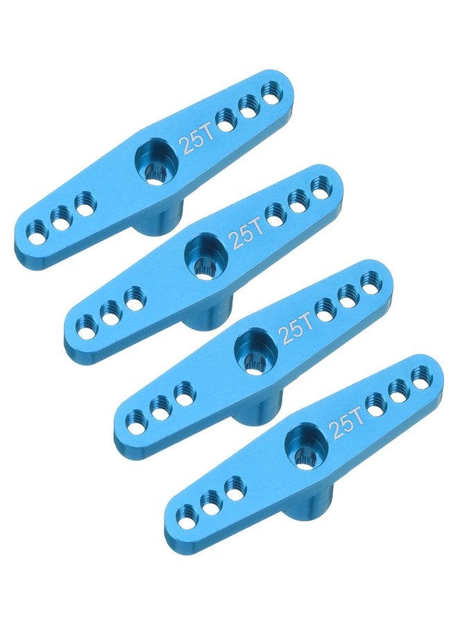 MECCANIXITY 4 Pcs Aluminum Servo Horn 25T Servo Horn Steering Double Arms 47mm Length Sky Blue Suitable for DIY RC Car/Boat/Airplanes Boat Model Accessories - Image 1