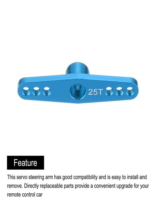 MECCANIXITY 4 Pcs Aluminum Servo Horn 25T Servo Horn Steering Double Arms 47mm Length Sky Blue Suitable for DIY RC Car/Boat/Airplanes Boat Model Accessories - Image 4
