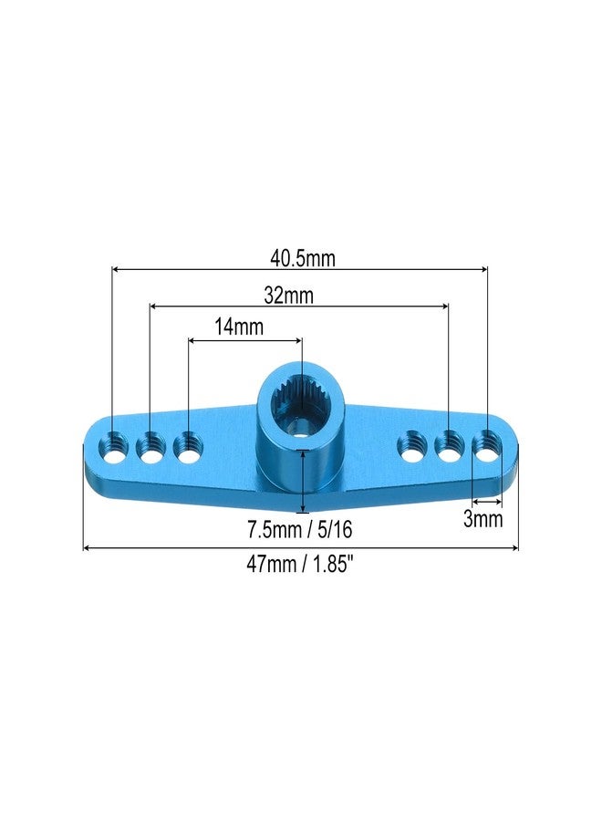 MECCANIXITY 4 Pcs Aluminum Servo Horn 25T Servo Horn Steering Double Arms 47mm Length Sky Blue Suitable for DIY RC Car/Boat/Airplanes Boat Model Accessories - Image 2