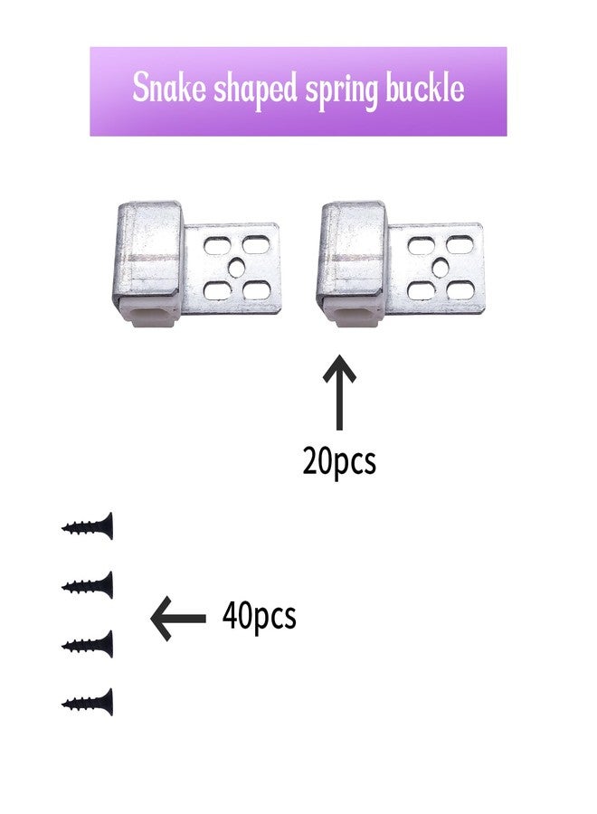 Begino Upholstery Furniture Spring Clips, 20pcs Couch Spring Repair Kit 4 Holes Snake Spring Buckle with 40pcs Screws for Sofa/Chair/Couch/Bed Spring Clips Repair Parts - Image 3