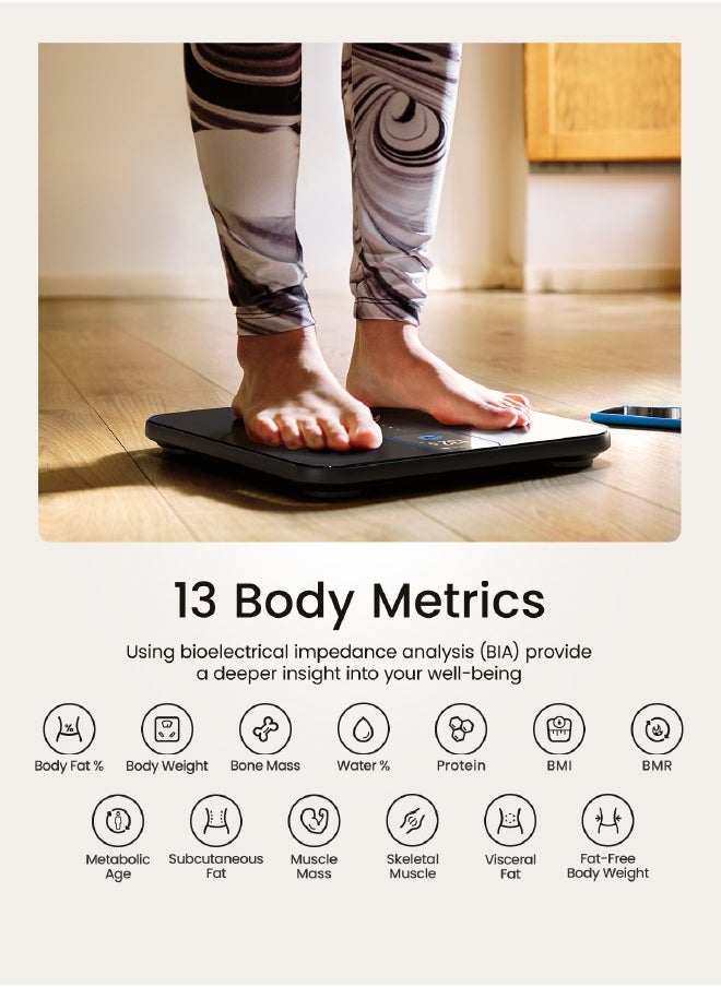 RENPHO RENPHO Smart Scale, Body Composition Scale with TFT LCD, Scale for Body Weight with 18 Metrics, Wi-Fi Scale with BMI, Body Fat, Muscle Mass, Rechargeable, Elis Nova  - Image 2