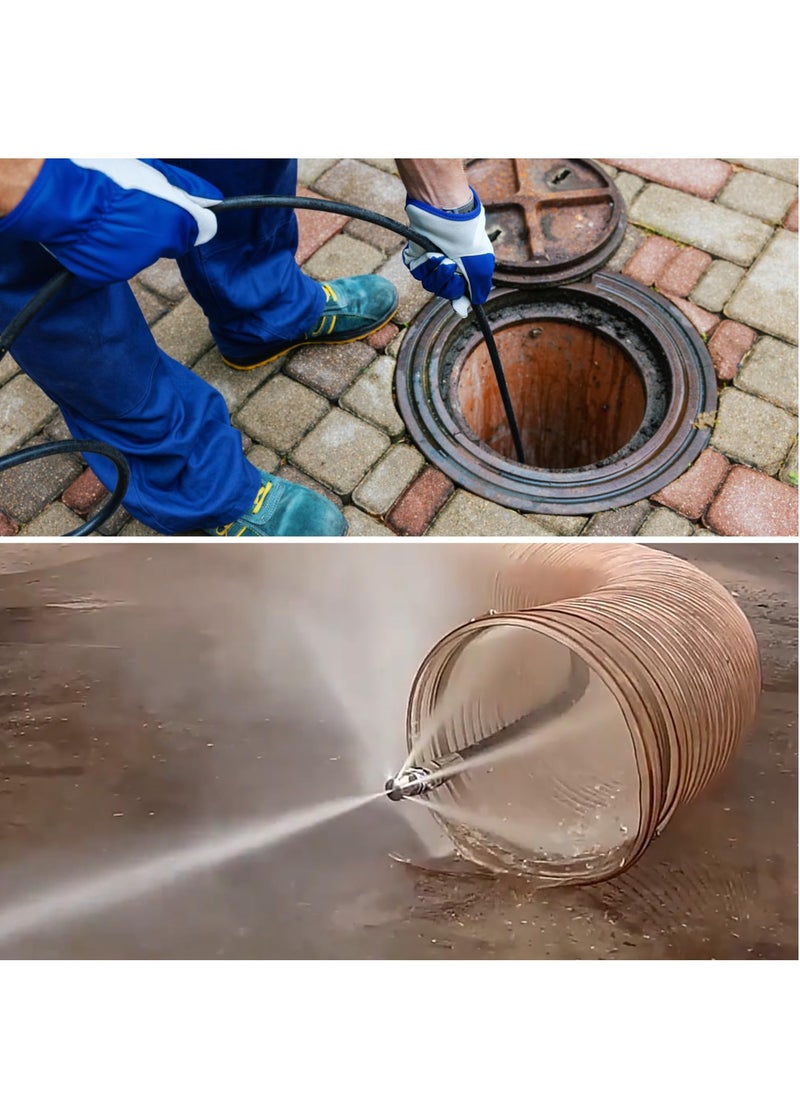 KASTWAVE - Pressure Washer Sewer Jetter Nozzle with Stainless Steel, Mini Compact Durable Jet Nozzle,Drain Jetter Hose Nozzle with 1/4" Quick Connector 1 Front Jet and 6 Rear Jets, 5800 PSI (1/4 Short Head) - Image 1