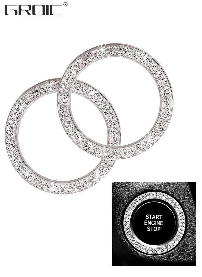 GROIC Bling Car Start to Stop Button Cover Accessories Crystal Push Start Button Lgnition Protective Cover Bling Car Accessories Women Girl Car Decoration Interior  - Image 1