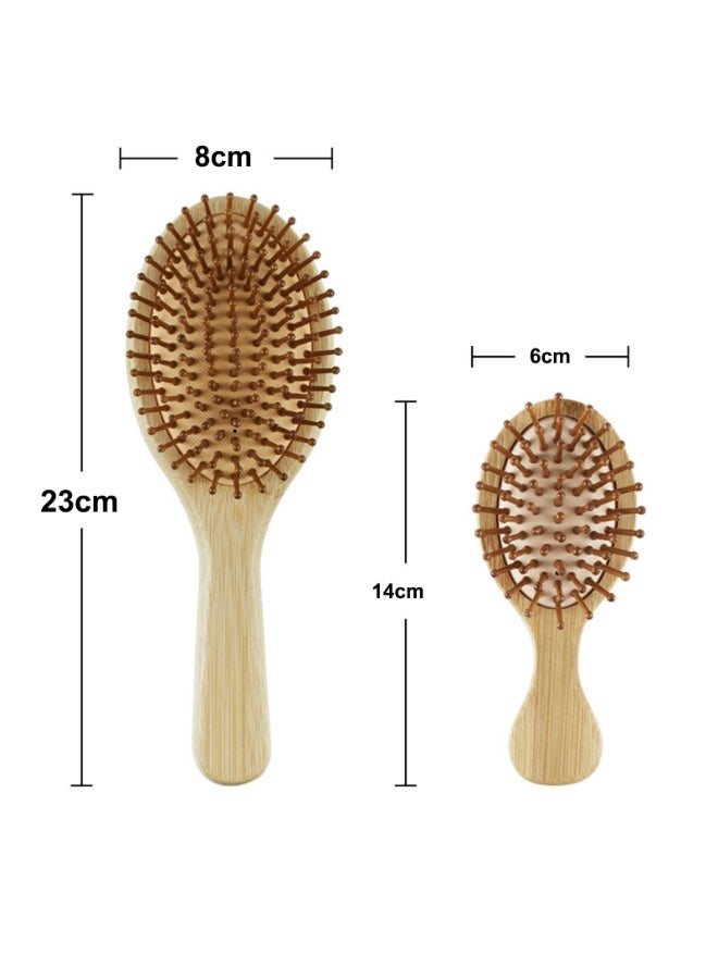 Bamboo Hair brush and Comb Set，Detangling Anti-static Scalp Massage Comb - Image 2