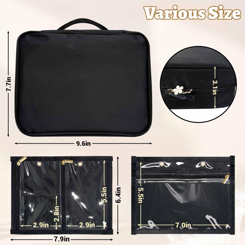 Eclatbox Travel Jewelry Organizer Case, Jewelry Storage Bag with Zipper Velvet Pockets, Portable Jewelry Case for Necklaces, Rings, Earrings, Bracelets - Image 2