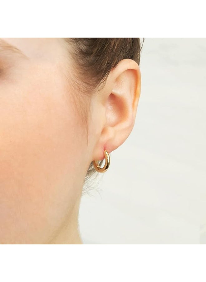 Shein A set of gold earrings in various shapes, made of rust-resistant and hypoallergenic stainless steel, for women - Image 3