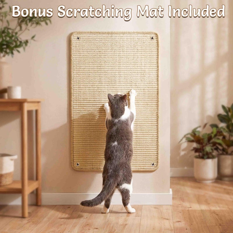 MOYMO Couch Cat Corner Scratcher with Interactive Ball Toys for Cat, Replaceable Sisal Scratch Pad, Kitten Wall Scratcher for Couch, Wall Furniture Protector 25'' - Image 3