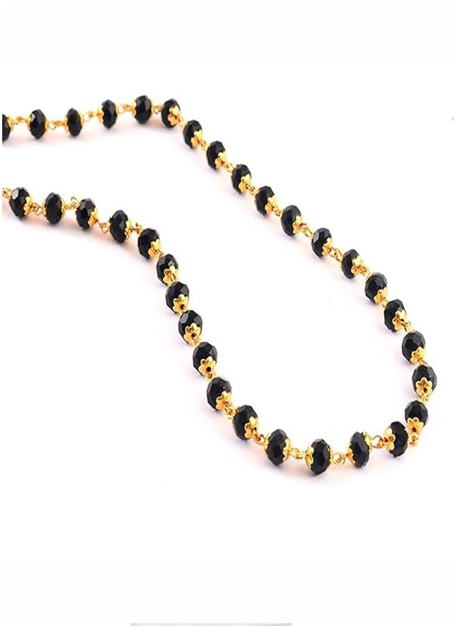 Ervio Black Crystal Beads Chain for Men & Women | Stylish Beaded Mala Necklace | Unisex Fashion Jewelry for Spiritual, Traditional | Lightweight Handcrafted Look Chain (multicolor) - Image 5
