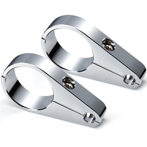 MoKitDora 15 Handlebar or Frame Mount Clutch Throttle Cable Clamp or Brake Line Clips for Harley 2 Pack Chrome - Image 1