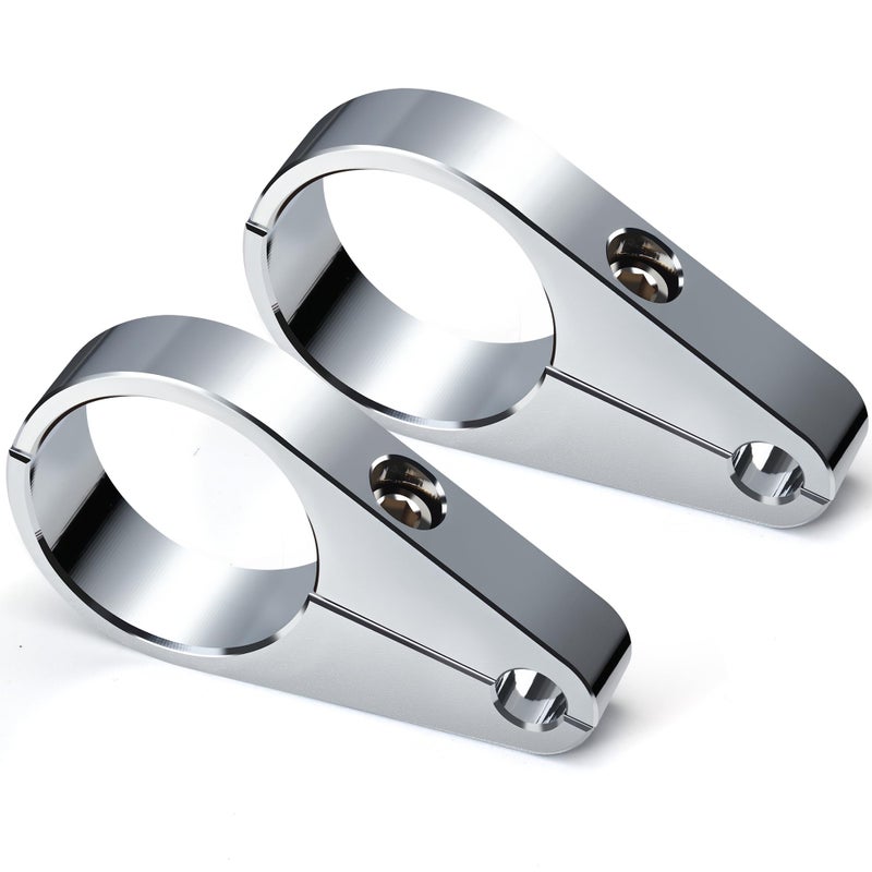 MoKitDora 15 Handlebar or Frame Mount Clutch Throttle Cable Clamp or Brake Line Clips for Harley 2 Pack Chrome - Image 2