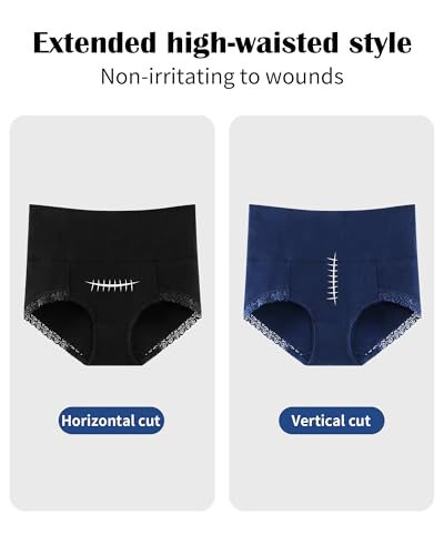 Envlon Tummy Control Underwear High Waisted Womens Cotton Panties Plus Size Full Coverage Postpartum Ladies Briefs Pack - Image 4