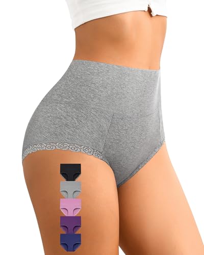 Envlon Tummy Control Underwear High Waisted Womens Cotton Panties Plus Size Full Coverage Postpartum Ladies Briefs Pack - Image 1