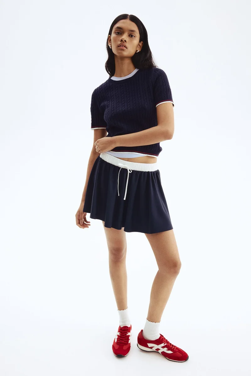 H&M Cable-knit T-shirt