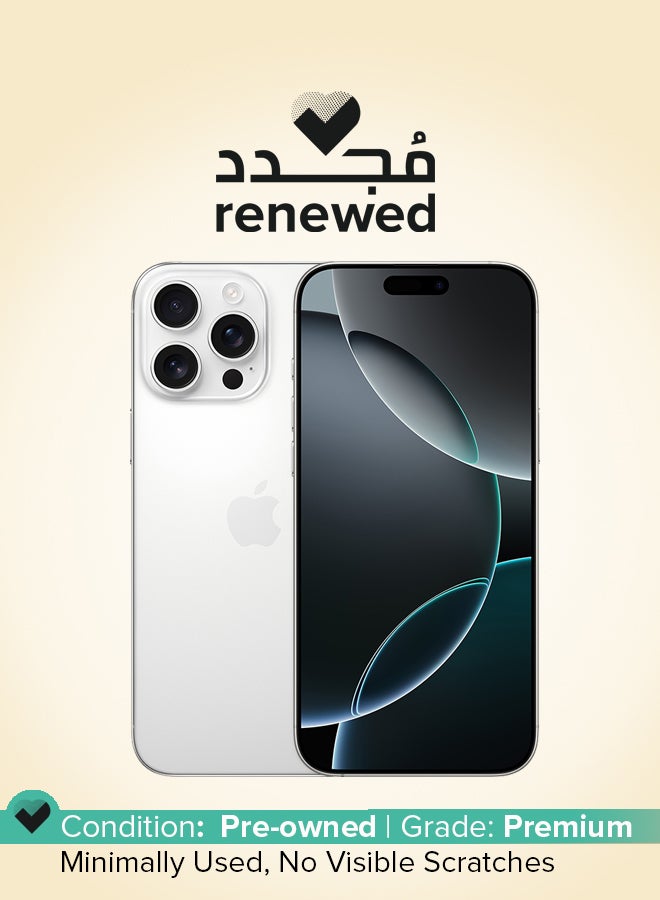 Apple Renewed - iPhone 16 Pro Max 256GB White Titanium 5G (E-sim only) With FaceTime - USA Version - Image 1