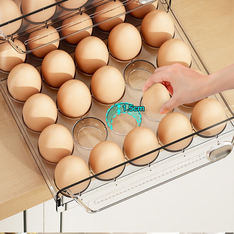 Plastic Egg Storage Box – Multi-Size Double Drawer for Refrigerator - Image 5