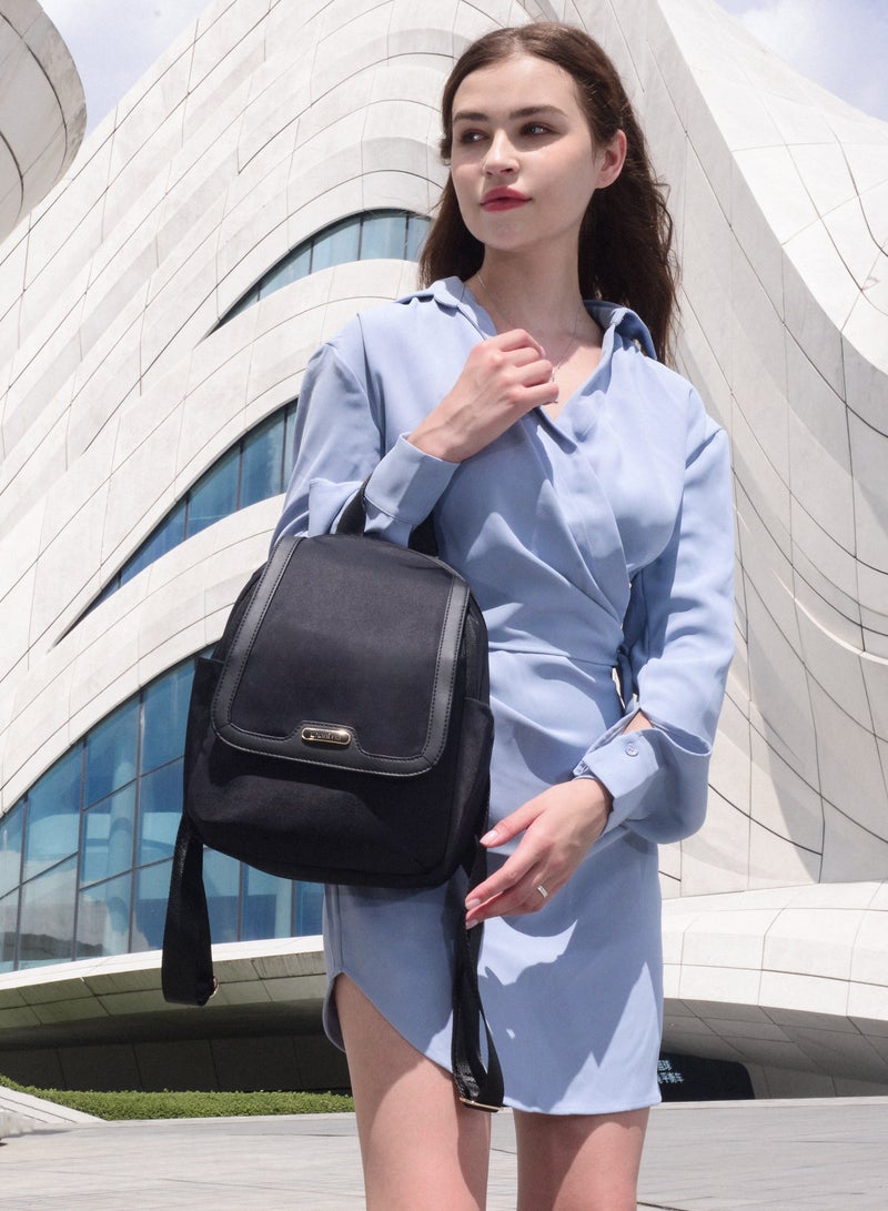 Chantria CB00621 Stylish Mini Backpack for Women, Small Casual Daypack, Lightweight Travel Shoulder Bag, Cute Fashion Backpack for Girls - Black  - Image 3