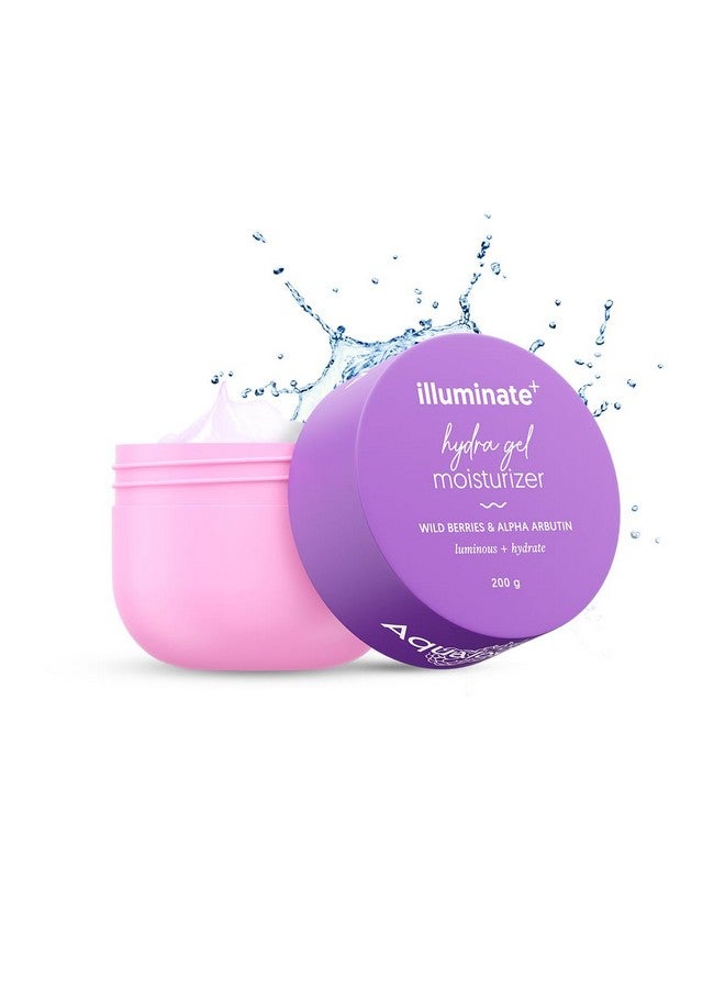 Aqualogica Illuminate + Hydra Gel Moisturizer With Wild Berries & Alpha Arbutin-200G|24 Hour Intense Hydration|Water-Like Gel Texture|Non-Sticky & Quick Absorbing For Luminous Skin - Image 1