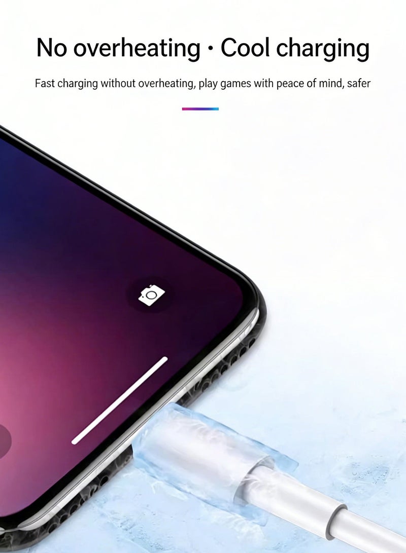 Lightning to USB Cable 1M with Original IC, Fast Charging Data Sync Cable for iPhone 5-14 Series, White - Image 5