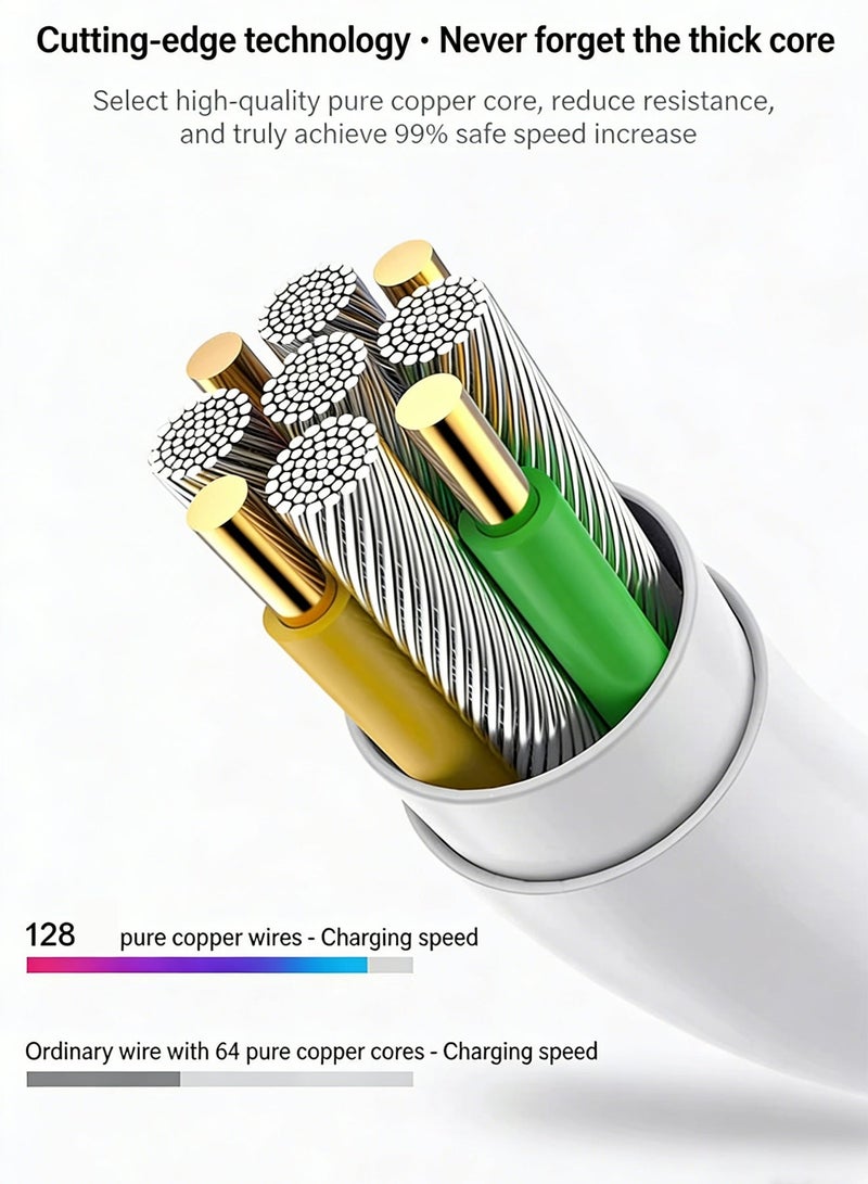 Lightning to USB Cable 1M with Original IC, Fast Charging Data Sync Cable for iPhone 5-14 Series, White - Image 4